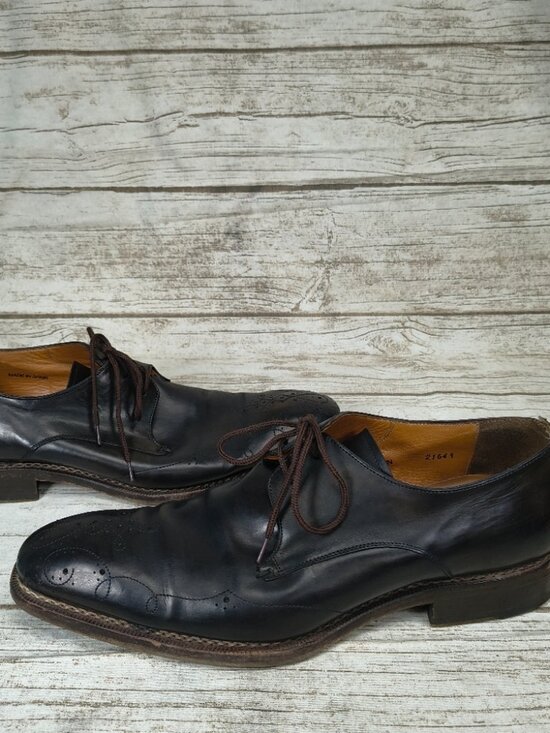 Mezlan Custom Black Leather Wingtip Brogue Oxford Shoes Men Size 11 main image 10